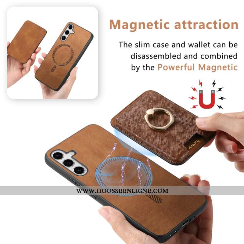 Coque Samsung Galaxy S25 Plus 5G Porte-Cartes Magnétique Détachable