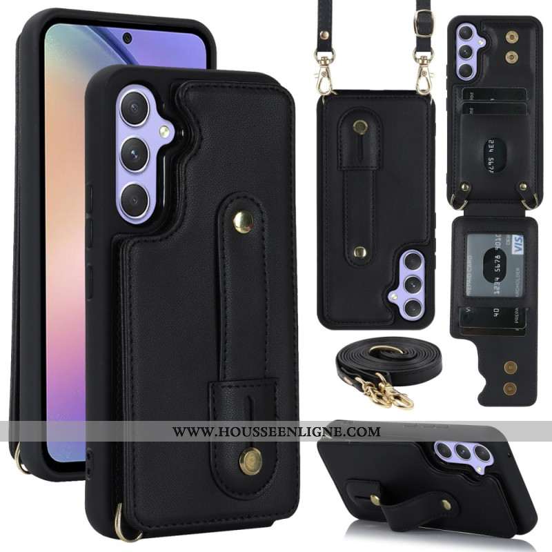 Coque Samsung Galaxy S25 Plus 5G Porte-Cartes et Sangle