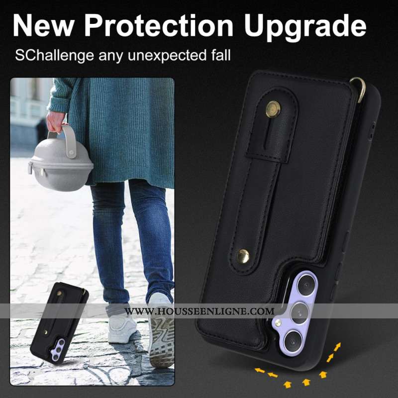 Coque Samsung Galaxy S25 Plus 5G Porte-Cartes et Sangle
