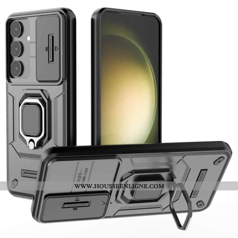 Coque Samsung Galaxy S25 Plus 5G Ring Résistante avec Protecteur Objectif