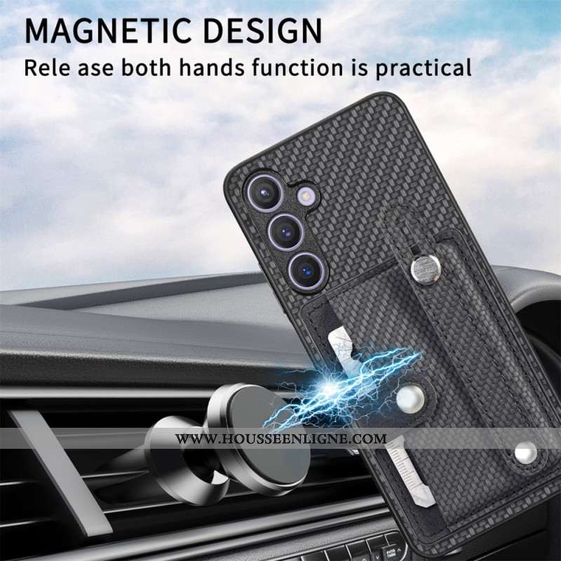 Coque Samsung Galaxy S25 Plus 5G Sangle et Porte-Cartes
