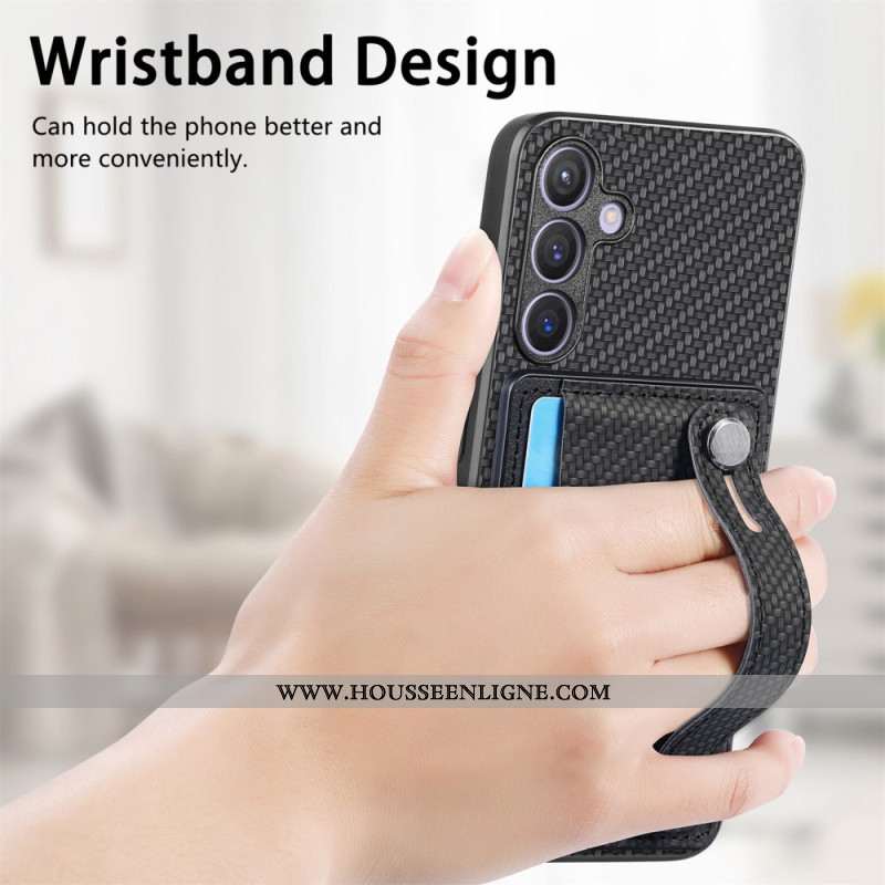 Coque Samsung Galaxy S25 Plus 5G Sangle et Porte-Cartes