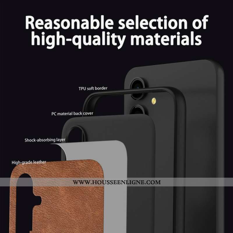 Coque Samsung Galaxy S25 Plus 5G Style Cuir Rétro