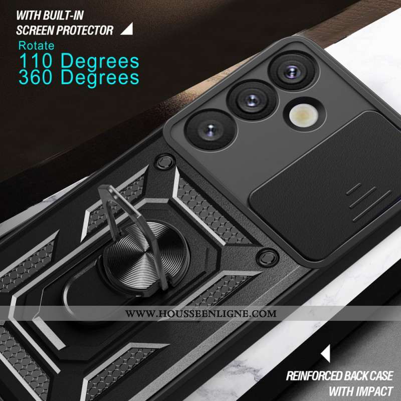 Coque Samsung Galaxy S25 Plus 5G Support Rotatif et Protecteur Objectif