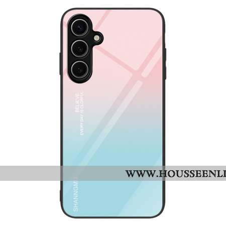 Coque Samsung Galaxy S25 Plus 5G Verre Trempé Dégradé Rose et Bleu