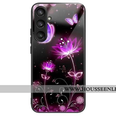 Coque Samsung Galaxy S25 Plus 5G Verre Trempé Fleurs et Papillons