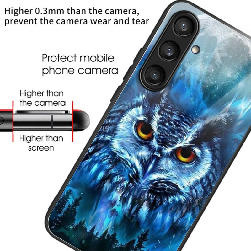 Coque Samsung Galaxy S25 Plus 5G Verre Trempé Hibou Lune