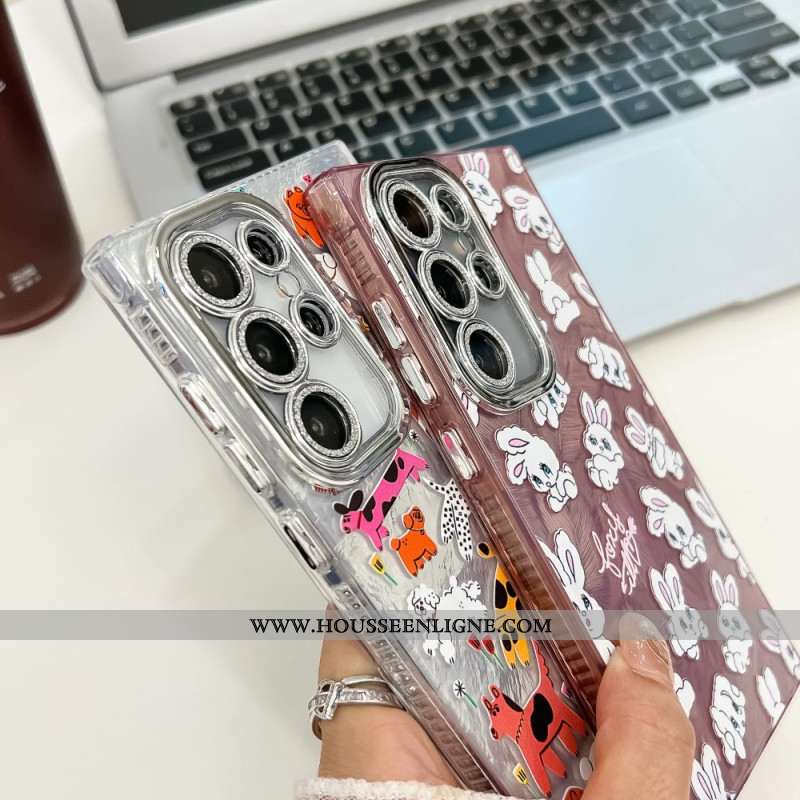 Coque Samsung Galaxy S25 Ultra 5G Animaux Fun avec Film Protecteur pour Objectif