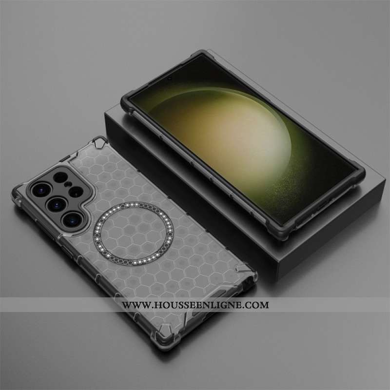 Coque Samsung Galaxy S25 Ultra 5G Compatible MagSafe Nid d'Abeille