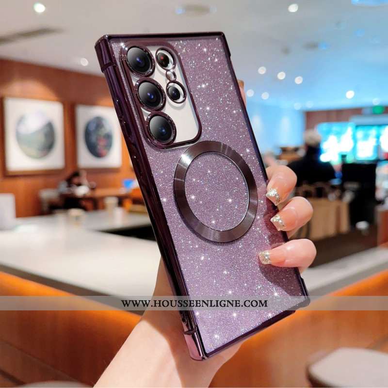 Coque Samsung Galaxy S25 Ultra 5G Compatible MagSafe Paillettes