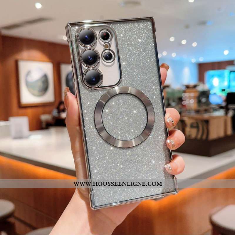Coque Samsung Galaxy S25 Ultra 5G Compatible MagSafe Paillettes