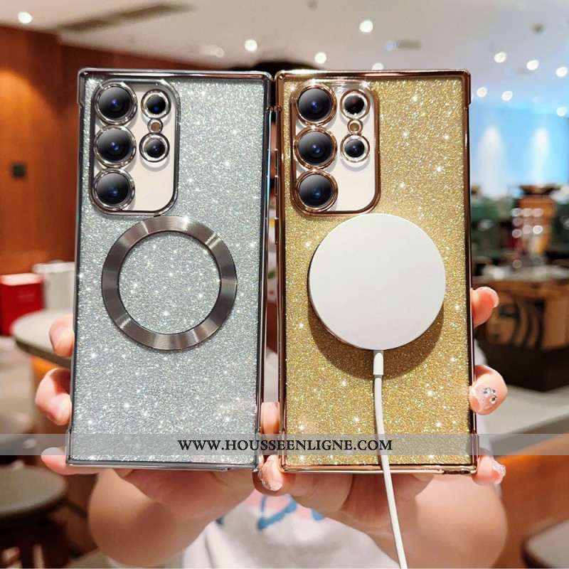 Coque Samsung Galaxy S25 Ultra 5G Compatible MagSafe Paillettes