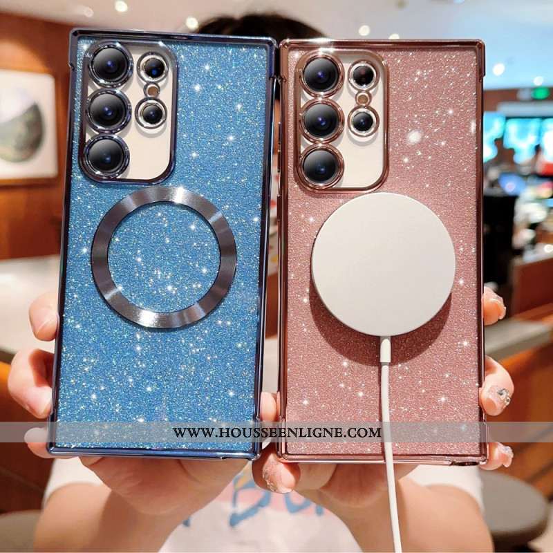 Coque Samsung Galaxy S25 Ultra 5G Compatible MagSafe Paillettes