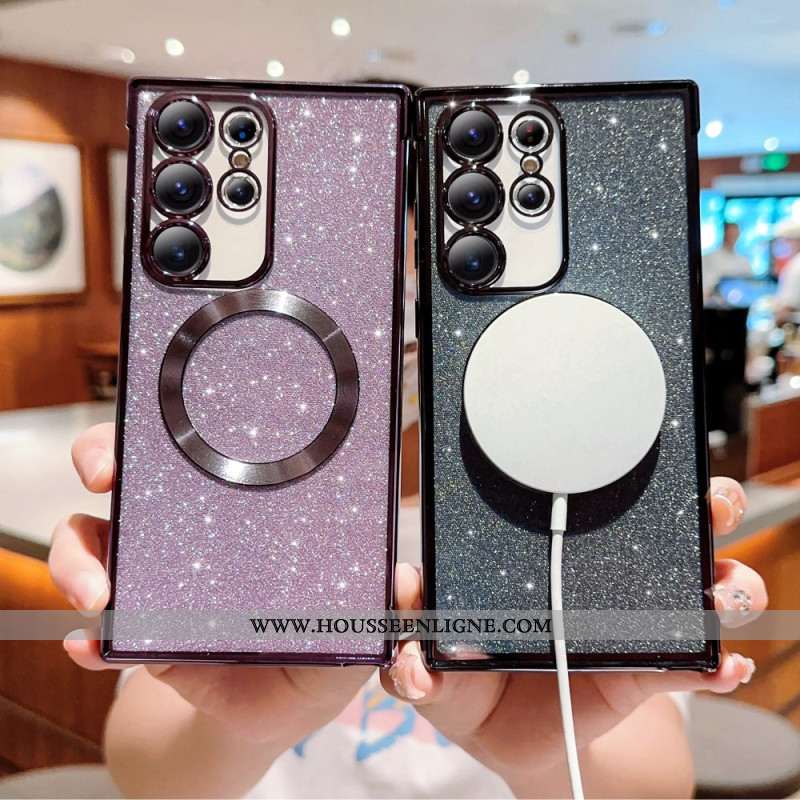 Coque Samsung Galaxy S25 Ultra 5G Compatible MagSafe Paillettes