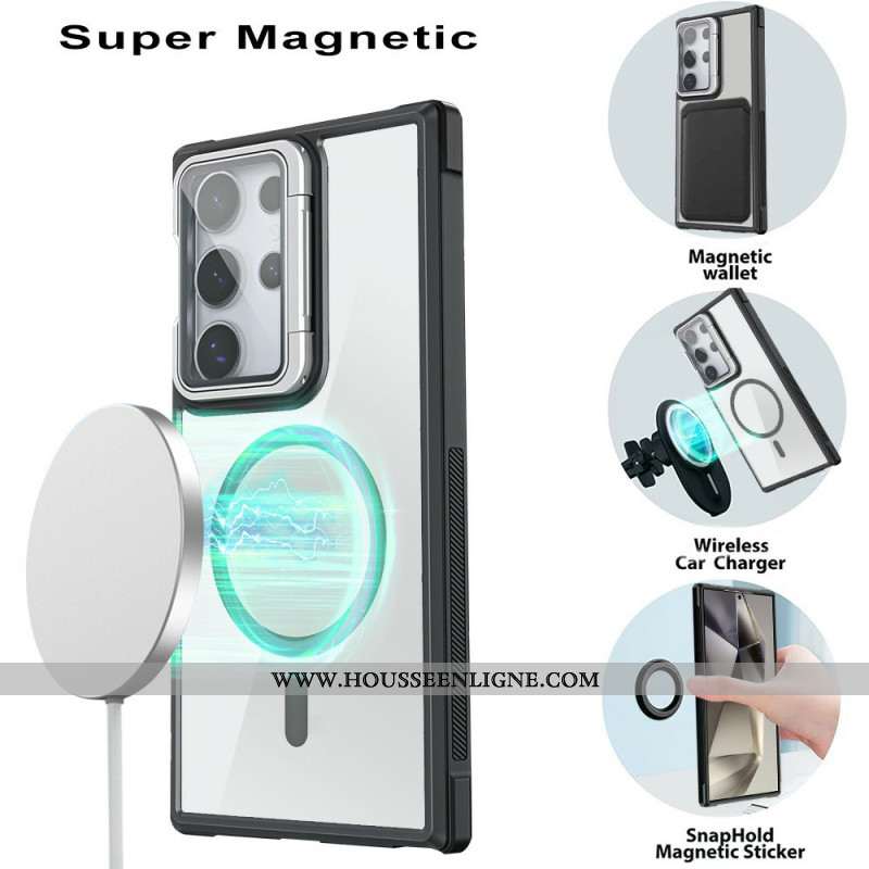 Coque Samsung Galaxy S25 Ultra 5G Compatible MagSafe avec Support Intégré