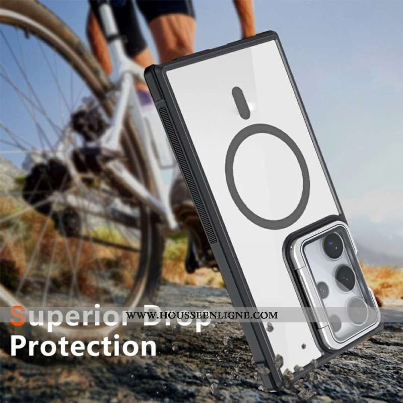 Coque Samsung Galaxy S25 Ultra 5G Compatible MagSafe avec Support Intégré