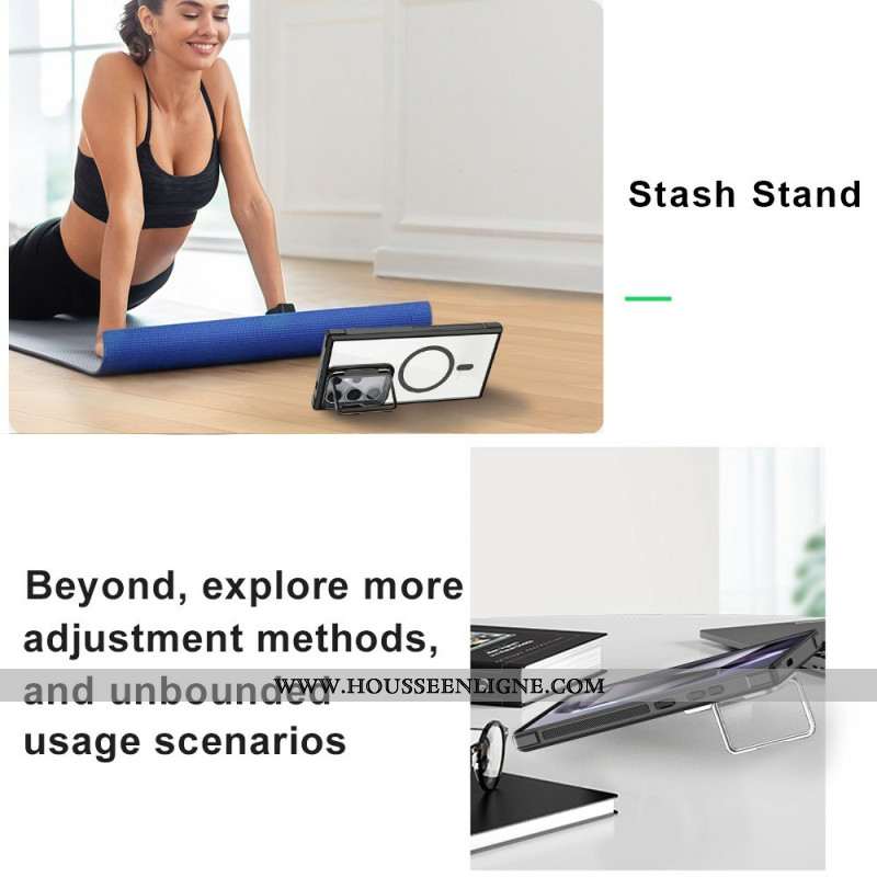 Coque Samsung Galaxy S25 Ultra 5G Compatible MagSafe avec Support Intégré