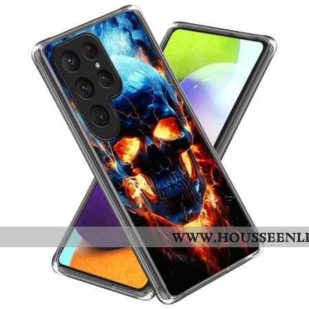 Coque Samsung Galaxy S25 Ultra 5G Crâne Enflammé
