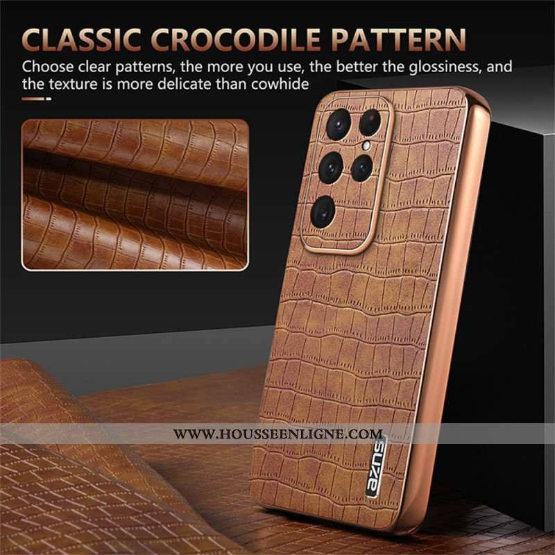 Coque Samsung Galaxy S25 Ultra 5G Effet Crocodile AZNS