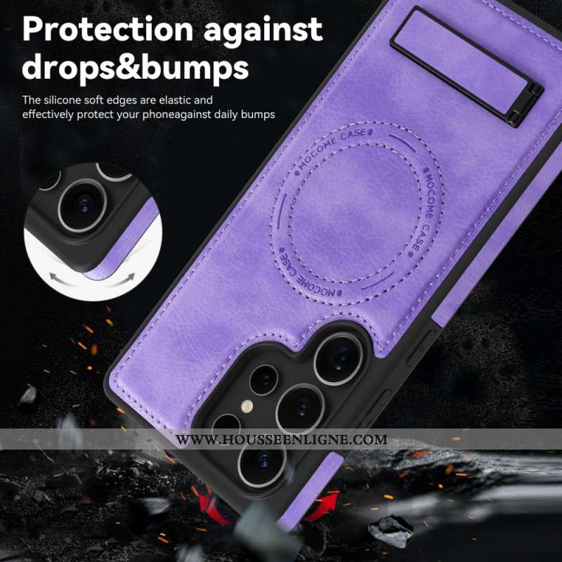 Coque Samsung Galaxy S25 Ultra 5G Effet Cuir Compatible MagSafe