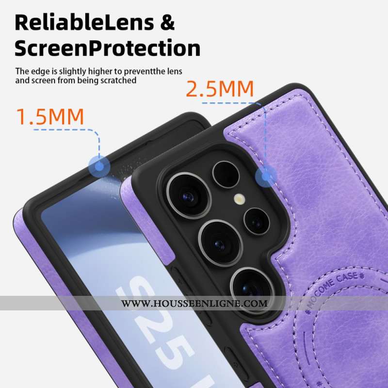 Coque Samsung Galaxy S25 Ultra 5G Effet Cuir Compatible MagSafe