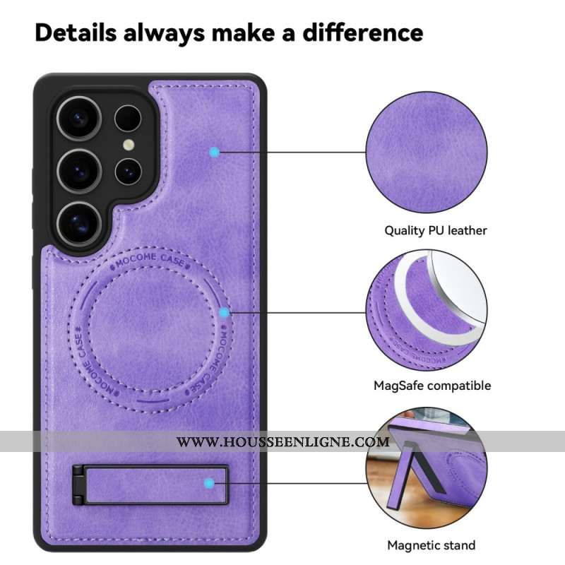 Coque Samsung Galaxy S25 Ultra 5G Effet Cuir Compatible MagSafe