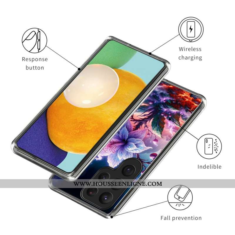 Coque Samsung Galaxy S25 Ultra 5G Fleurs Violettes