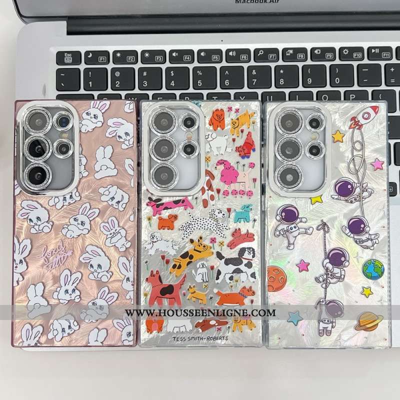 Coque Samsung Galaxy S25 Ultra 5G Lapins Fun avec Film de Protection d'Objectif