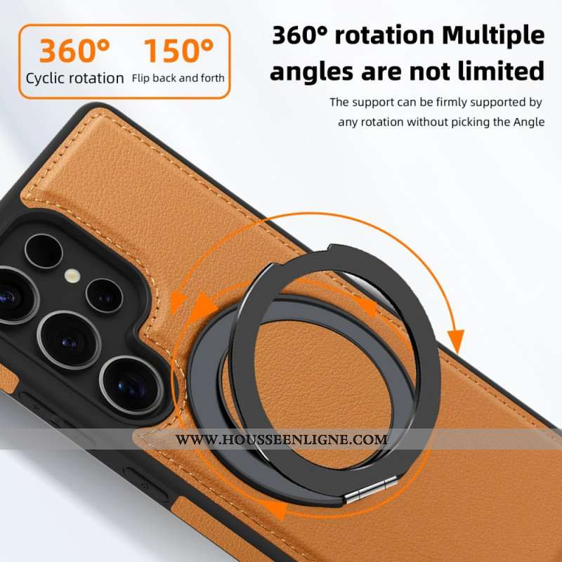 Coque Samsung Galaxy S25 Ultra 5G Magnétique avec Support Rotatif
