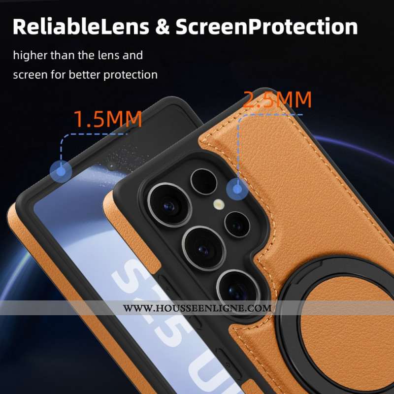 Coque Samsung Galaxy S25 Ultra 5G Magnétique avec Support Rotatif