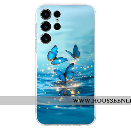 Coque Samsung Galaxy S25 Ultra 5G Papillons Bleus
