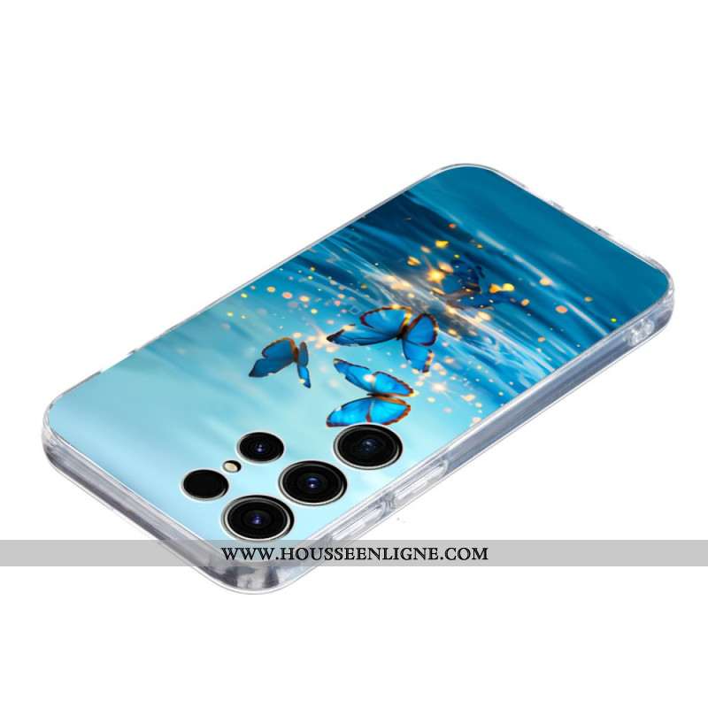 Coque Samsung Galaxy S25 Ultra 5G Papillons Bleus