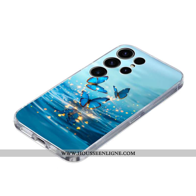 Coque Samsung Galaxy S25 Ultra 5G Papillons Bleus