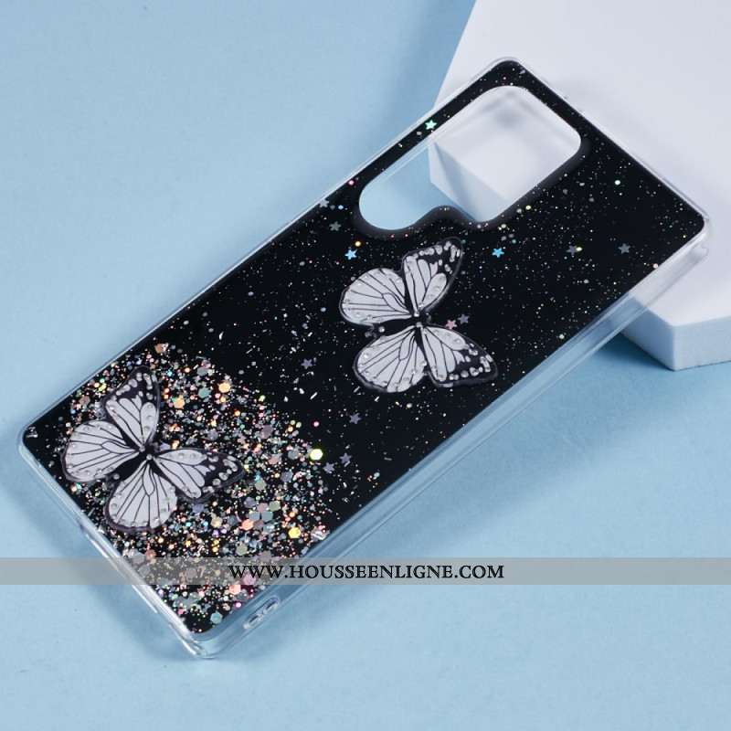 Coque Samsung Galaxy S25 Ultra 5G Papillons Paillettes