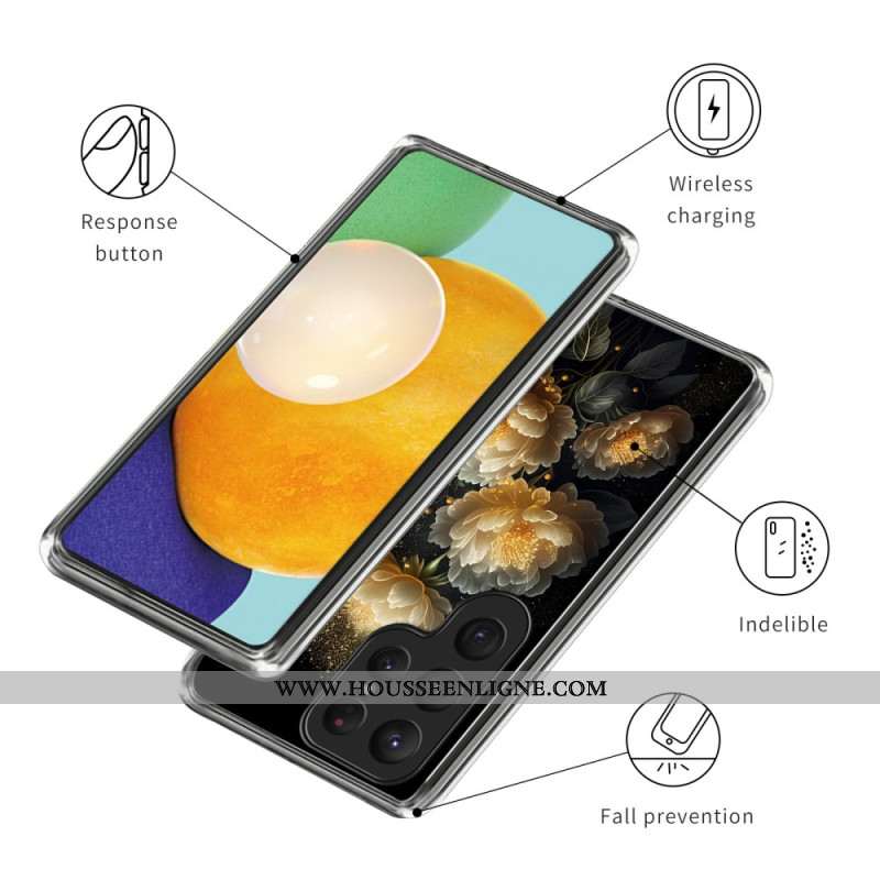 Coque Samsung Galaxy S25 Ultra 5G Pivoine Dorée
