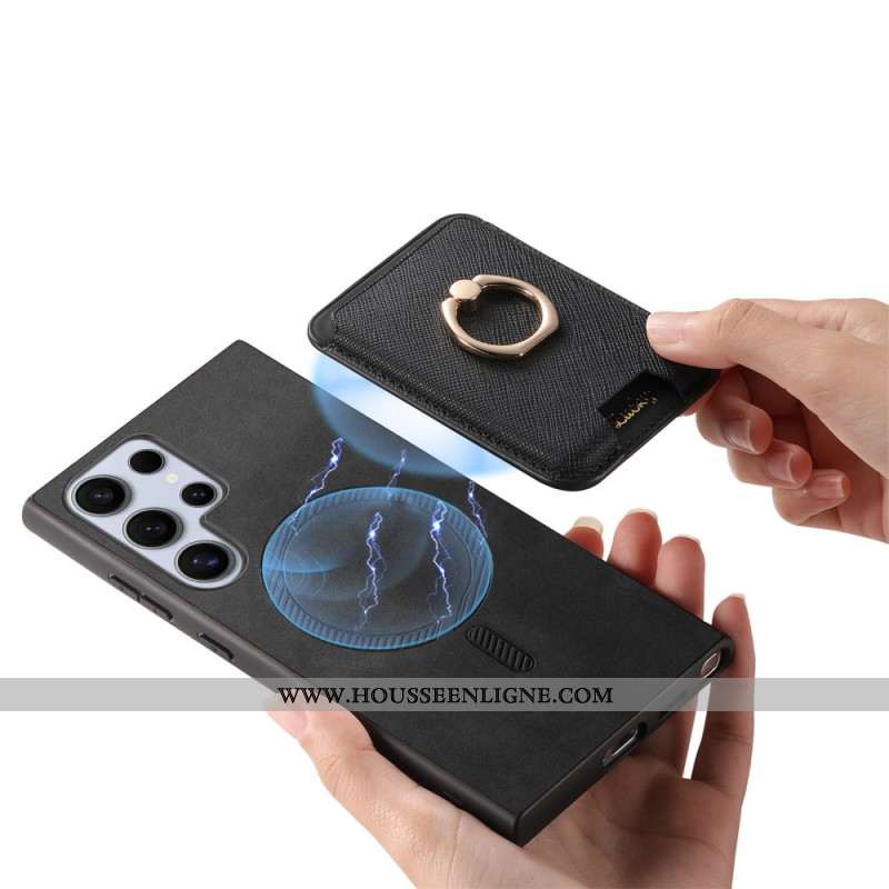 Coque Samsung Galaxy S25 Ultra 5G Porte-Cartes Magnétique Détachable et Support