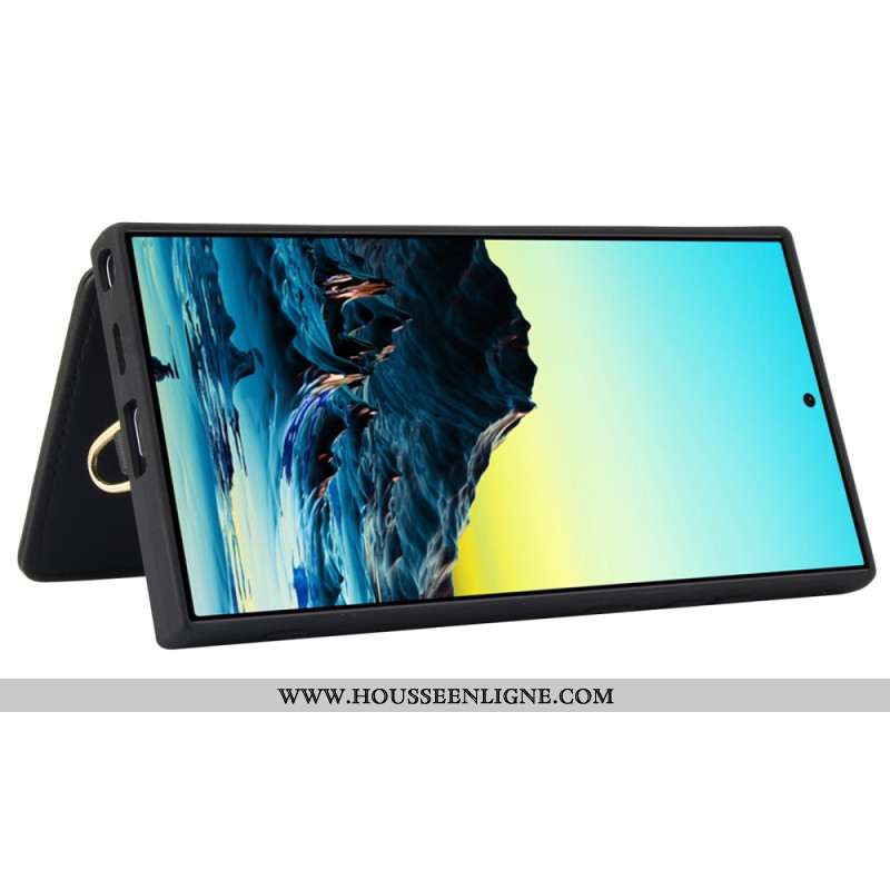 Coque Samsung Galaxy S25 Ultra 5G Porte-Cartes avec Lanière et Bandoulière