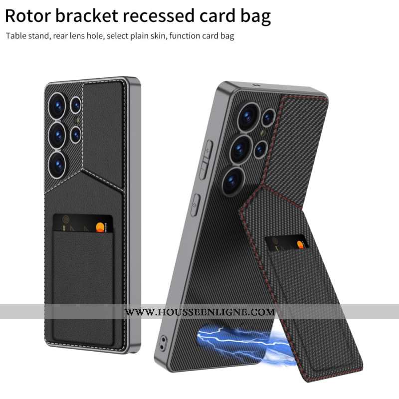 Coque Samsung Galaxy S25 Ultra 5G Porte-Cartes et Béquille GKK