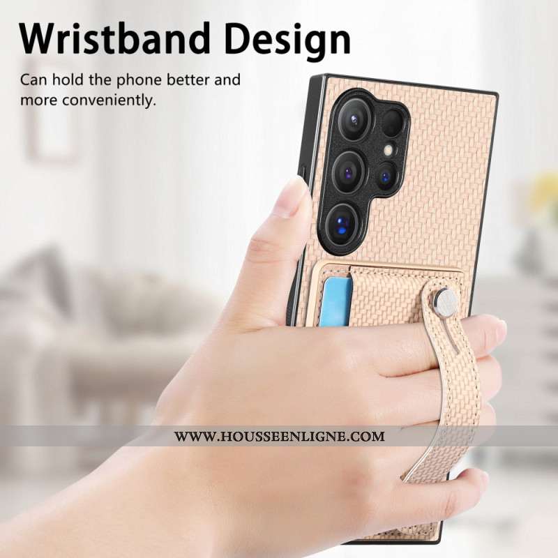 Coque Samsung Galaxy S25 Ultra 5G Porte-Cartes et Sangle-Support