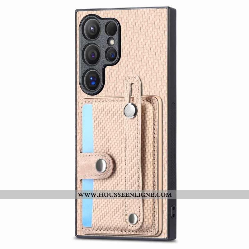 Coque Samsung Galaxy S25 Ultra 5G Porte-Cartes et Sangle-Support