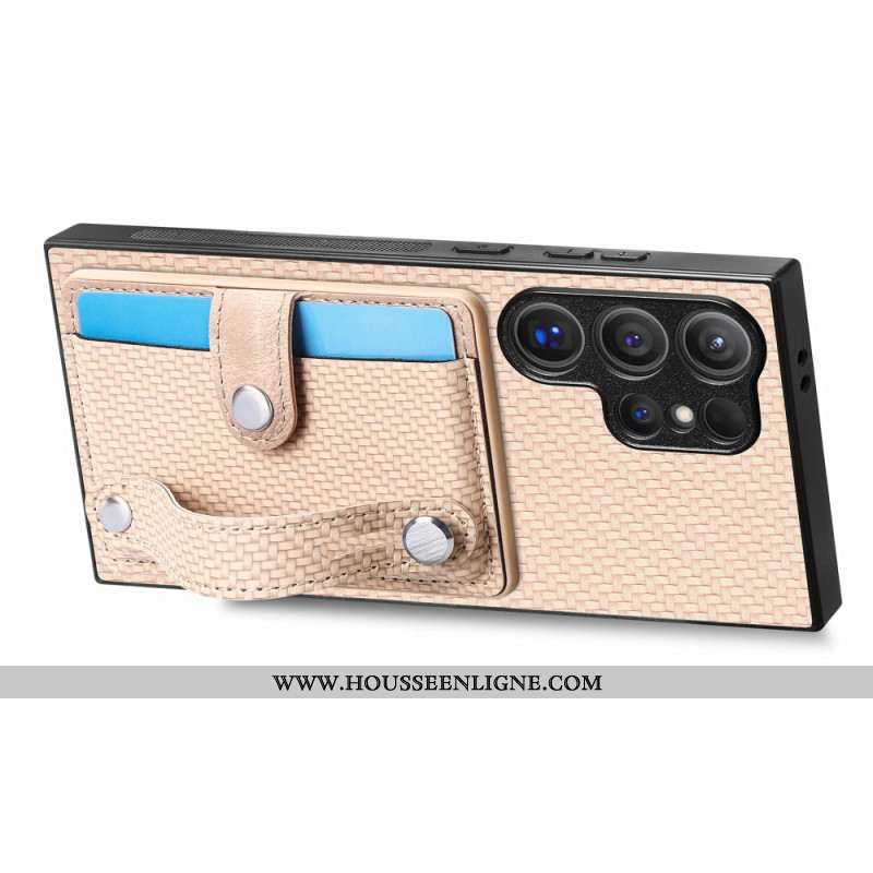Coque Samsung Galaxy S25 Ultra 5G Porte-Cartes et Sangle-Support