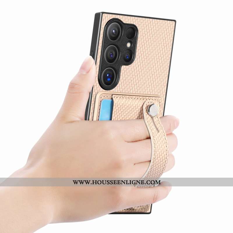 Coque Samsung Galaxy S25 Ultra 5G Porte-Cartes et Sangle-Support