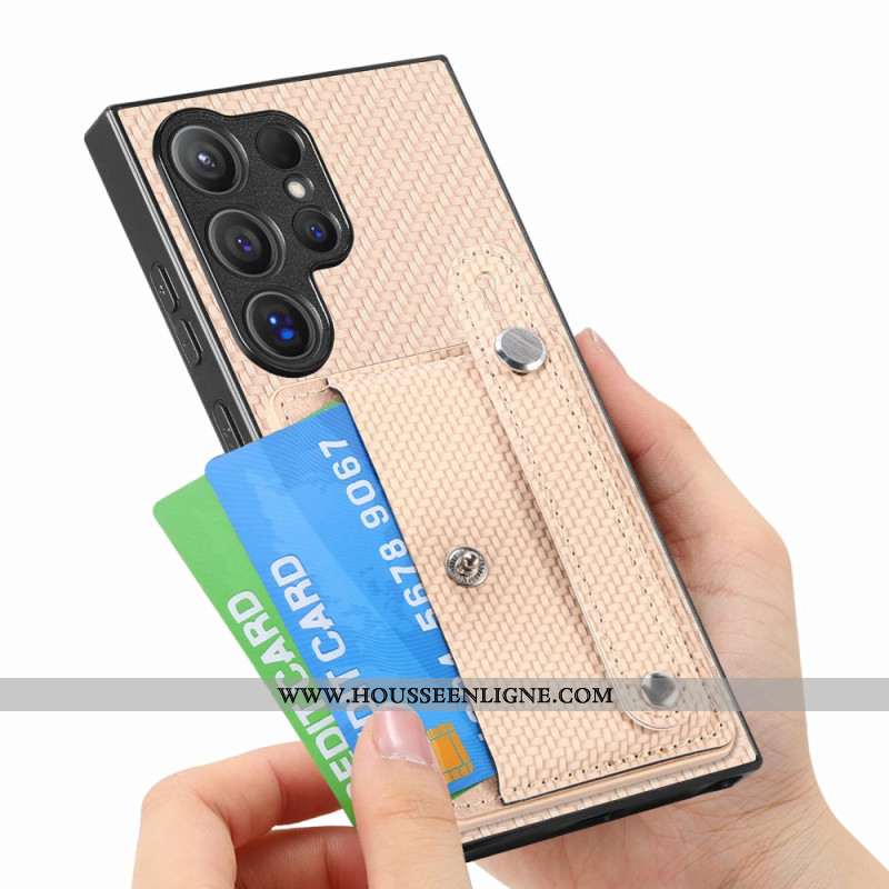 Coque Samsung Galaxy S25 Ultra 5G Porte-Cartes et Sangle-Support