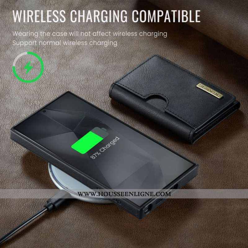 Coque Samsung Galaxy S25 Ultra 5G Portefeuille Magnétique Détachable