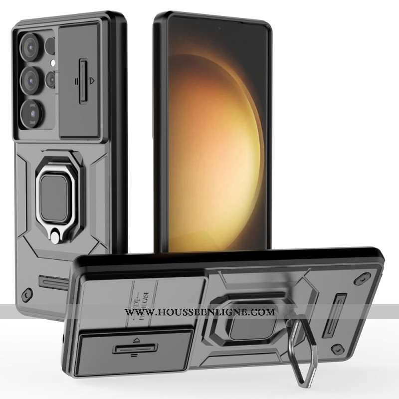 Coque Samsung Galaxy S25 Ultra 5G Ring Résistante avec Protecteur Objectif