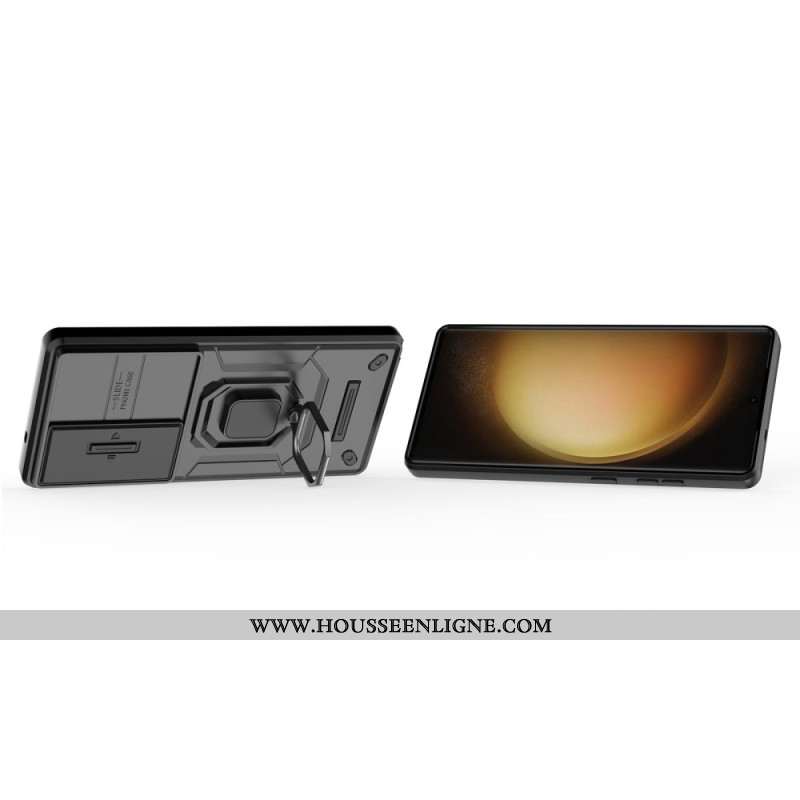 Coque Samsung Galaxy S25 Ultra 5G Ring Résistante avec Protecteur Objectif