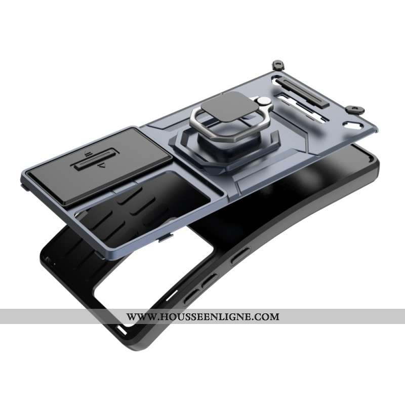 Coque Samsung Galaxy S25 Ultra 5G Ring Résistante avec Protecteur Objectif