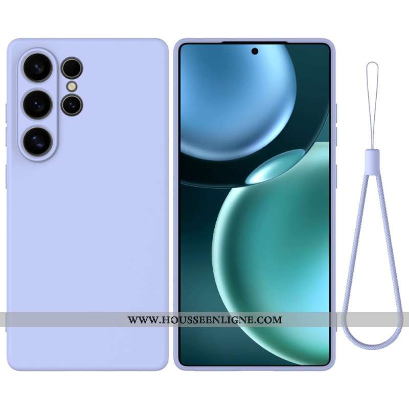 Coque Samsung Galaxy S25 Ultra 5G Silicone Liquide à Lanière
