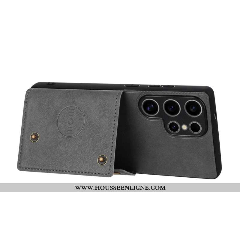 Coque Samsung Galaxy S25 Ultra 5G Style Rétro Porte-Cartes