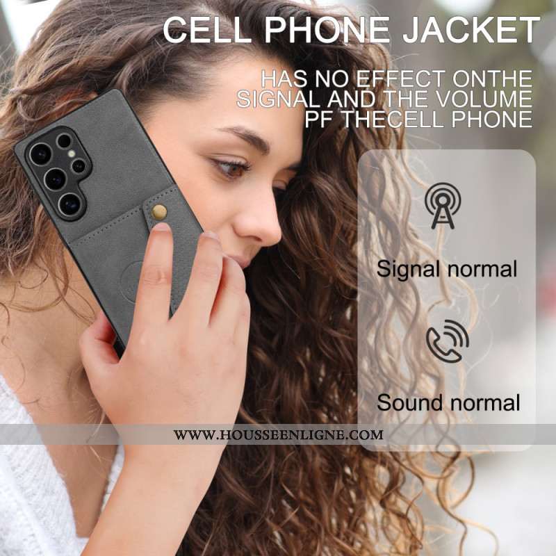 Coque Samsung Galaxy S25 Ultra 5G Style Rétro Porte-Cartes